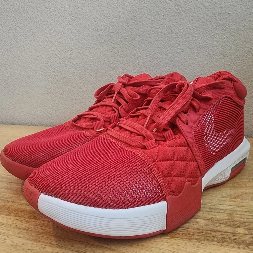 Nike Mens LeBron Witness VIII Basketball Shoes Sneakers Lace Up Mesh Red Size 14